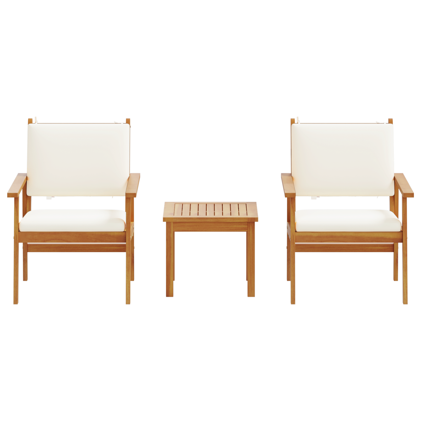 vidaXL Σετ Καναπέ Κήπου 3 pcs Καφέ 45 x 45 x 38 εκ. Μασίφ ξύλο ακακίας