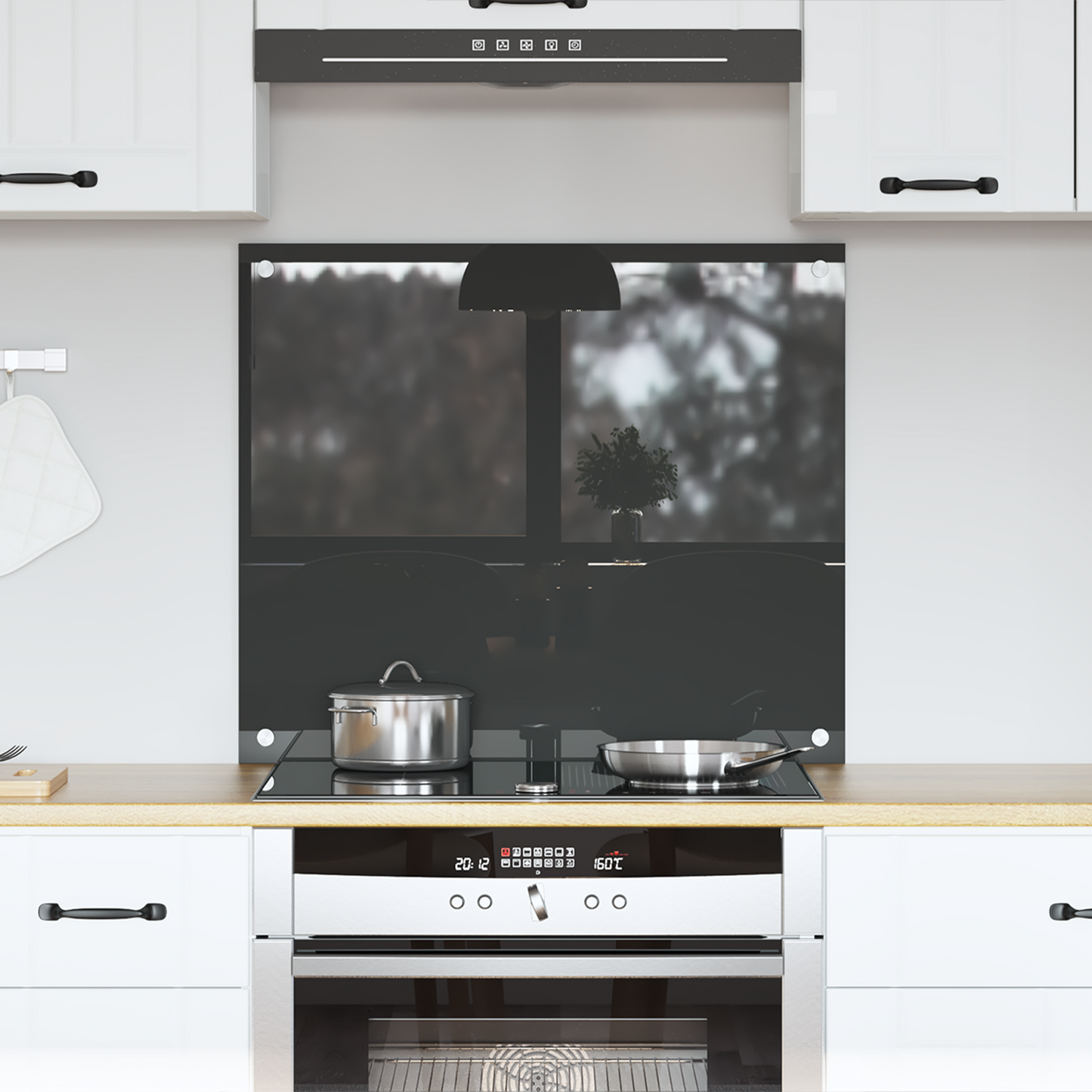 vidaXL Πίσω Τοίχος Κουζίνας Σκούρο Γκρι 70x60x0,6 εκ Σκληρυμένο Γυαλί