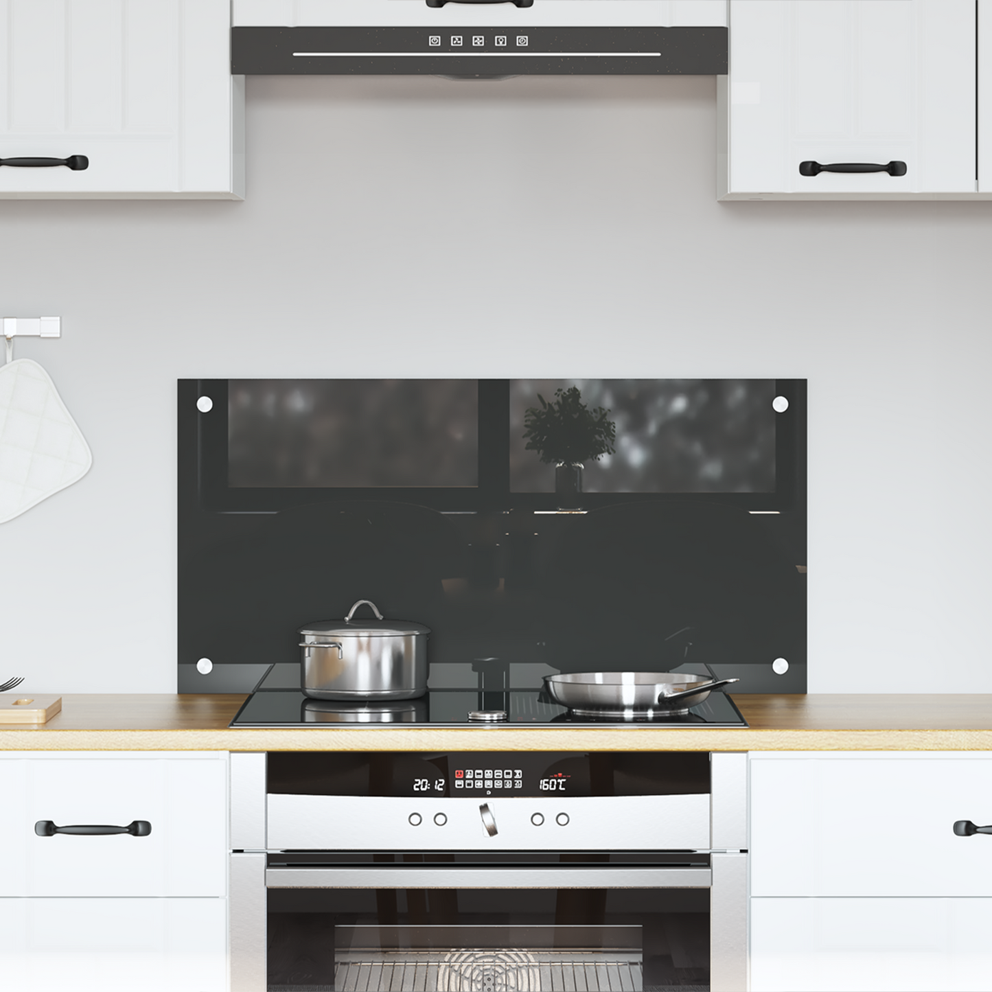 vidaXL Κουζίνα Πίσω τοίχωμα Σκούρο Γκρι 80x40x0,6 εκ Σκληρυμένο Γυαλί