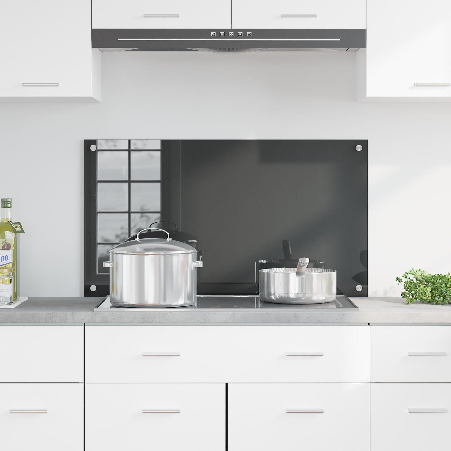 vidaXL Πλάτη Κουζίνας Σκούρο Γκρι 90x50x0,6 εκ από Σκληρυμένο Γυαλί