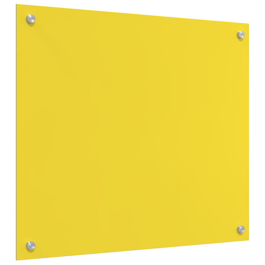 vidaXL Κουζίνα Πίσω Κάλυμμα Κίτρινο 70x60x0,6 εκ Σκληρυμένο Γυαλί