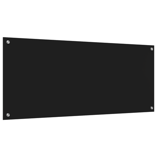 vidaXL Πλακάκι Κουζίνας Μαύρο 120x50x0.6 εκ Γυαλί Ανθρακωμένο