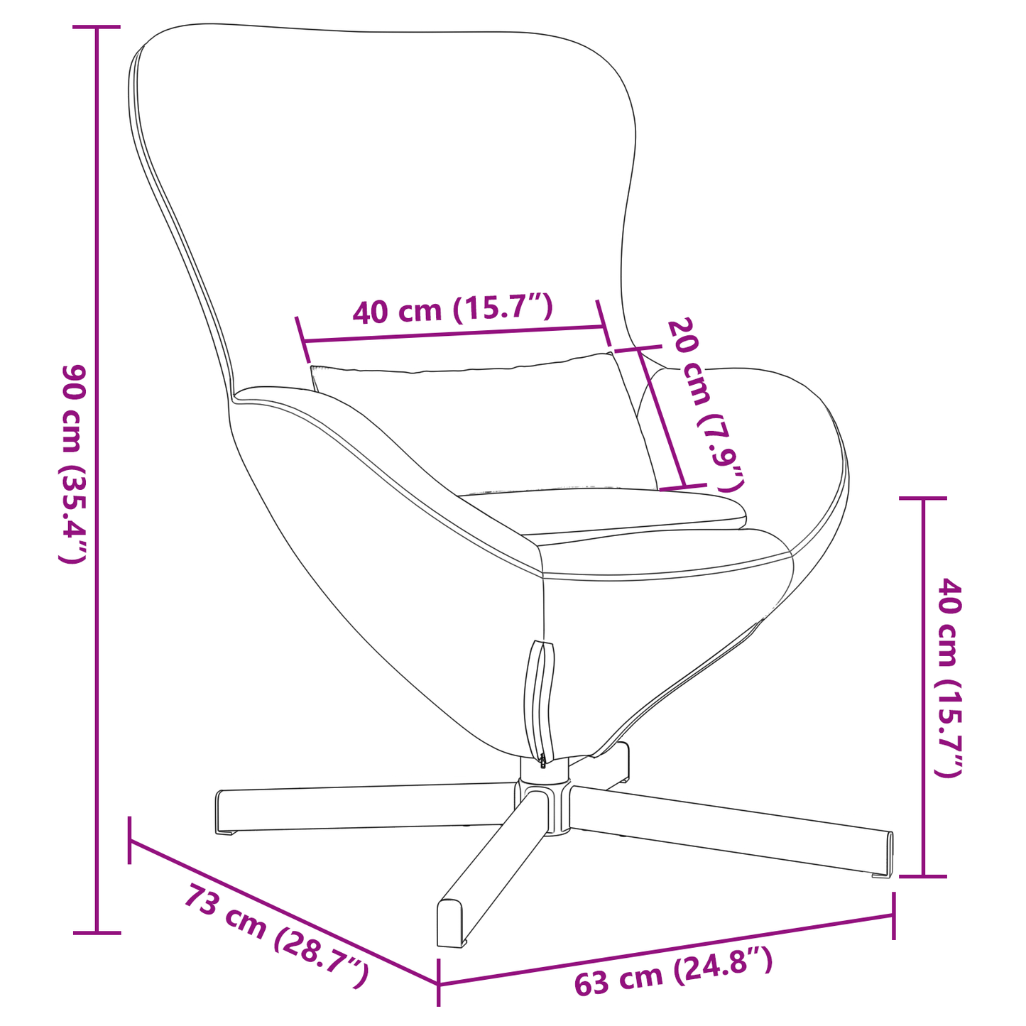 vidaXL Κάθισμα-αυγό Μπλε 63 x 73 x 90 εκ Βελούδο