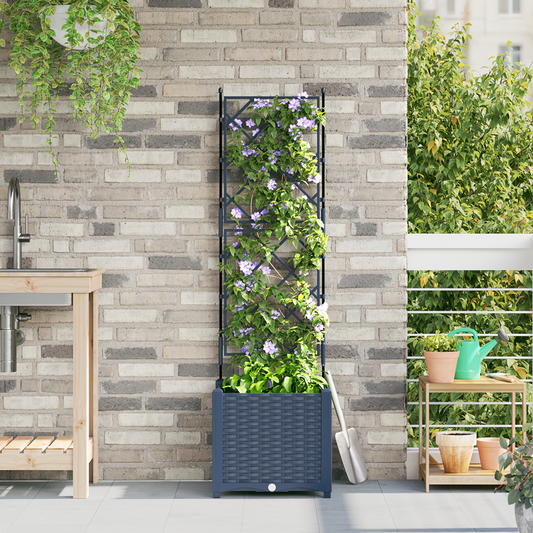 vidaXL Κηποτινάκι με Τρέλα Γκρι 40 x 40 x 143 εκ. PP