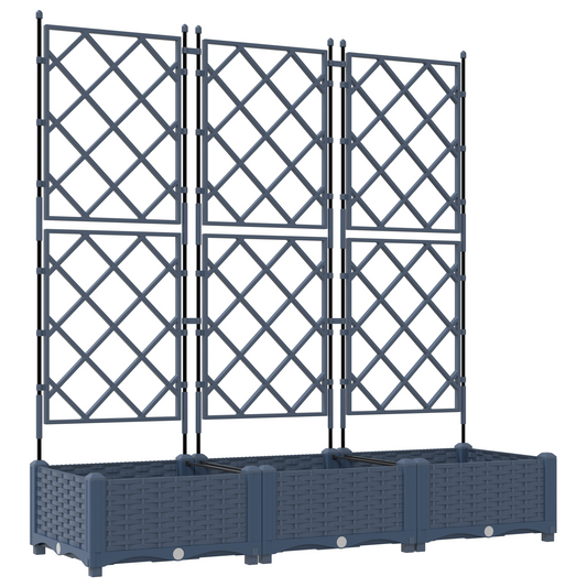 vidaXL Κηποτινάκι με Τρέλα 3 pcs Γκρι 120 x 40 x 125.5 εκ. PP