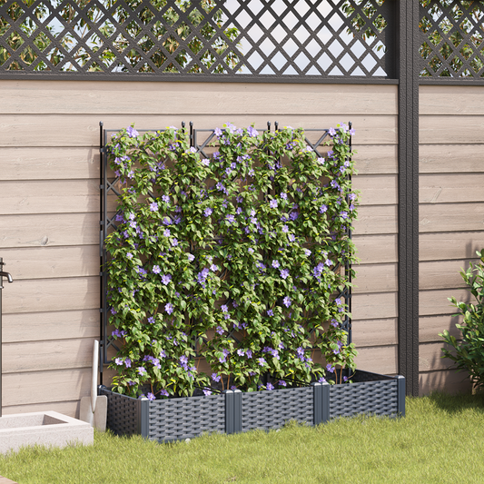 vidaXL Κηποτινάκι με Τρέλα 3 pcs Γκρι 120 x 40 x 125.5 εκ. PP