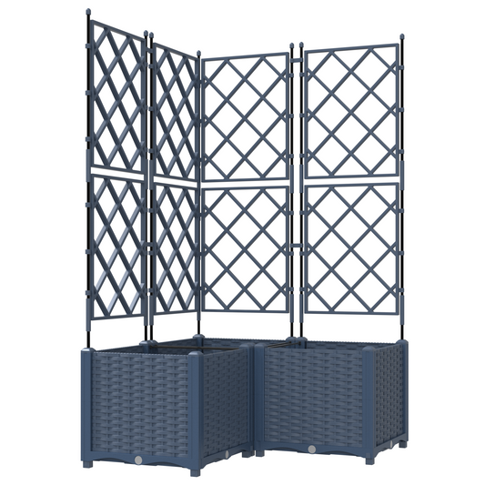 vidaXL Κηποτινάκι με Τρέλα 3 pcs Γκρι 80 x 80 x 143 εκ. PP