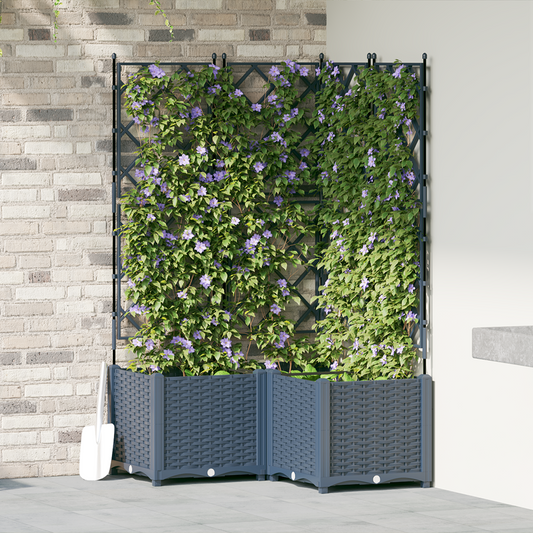 vidaXL Κηποτινάκι με Τρέλα 3 pcs Γκρι 80 x 80 x 143 εκ. PP