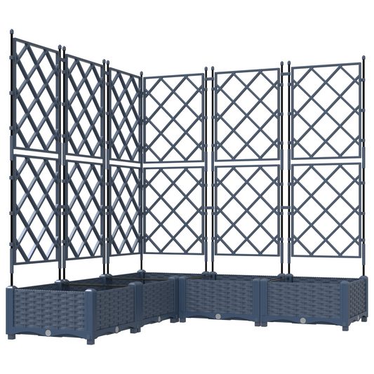 vidaXL Κηποτινάκι με Τρέλα 5 pcs Γκρι 120 x 120 x 125.5 εκ. PP