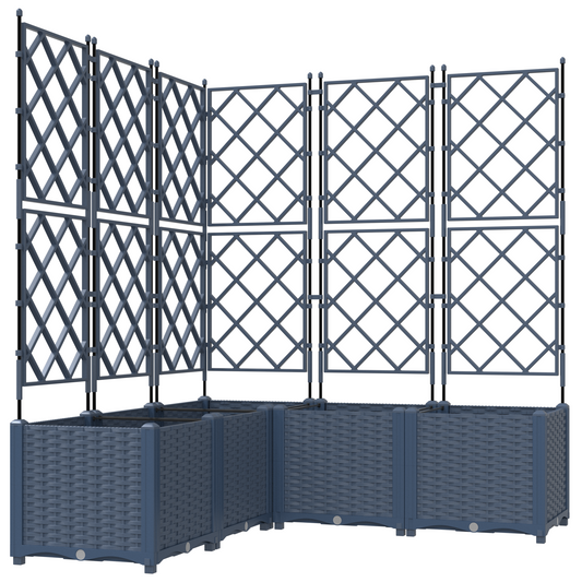 vidaXL Κηποτινάκι με Τρέλα 5 pcs Γκρι 120 x 120 x 143 εκ. PP