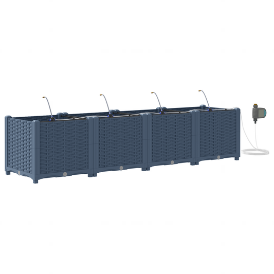 vidaXL Ζαρντινιέρες κήπου Γκρι 160 x 40 x 37.5 cm Ατσάλι