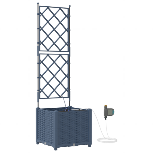 vidaXL Ζαρντινιέρες κήπου Γκρι 40 x 40 x 142 cm Ατσάλι