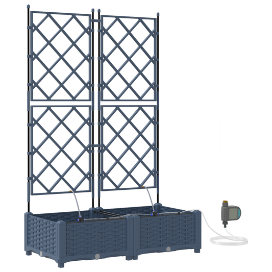 vidaXL Ζαρντινιέρες κήπου Γκρι 80 x 40 x 126 cm Ατσάλι