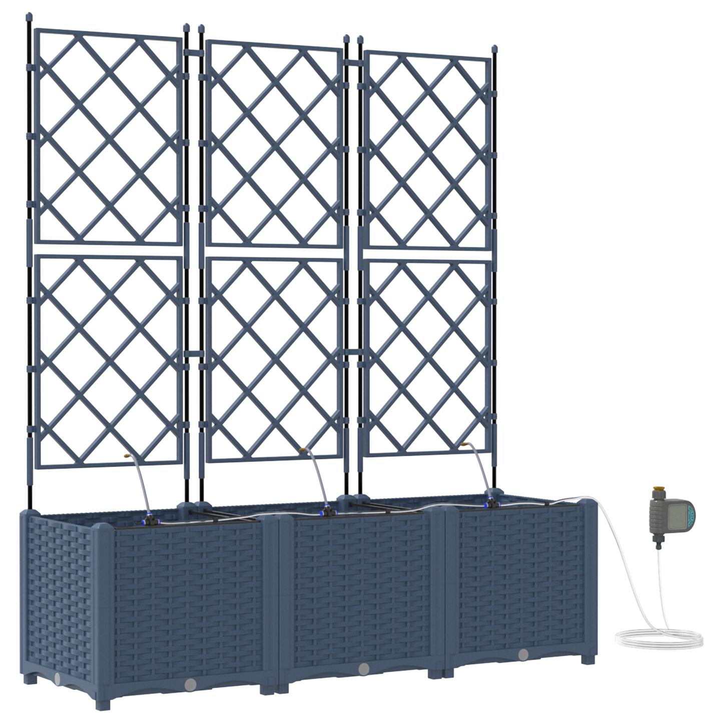 vidaXL Ζαρντινιέρες κήπου Γκρι 120 x 40 x 142 cm Ατσάλι