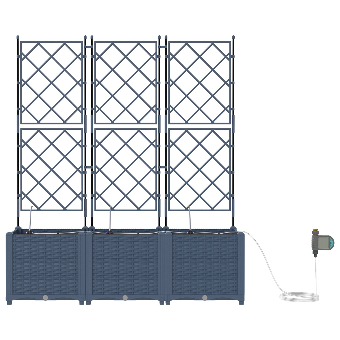 vidaXL Ζαρντινιέρες κήπου Γκρι 120 x 40 x 142 cm Ατσάλι