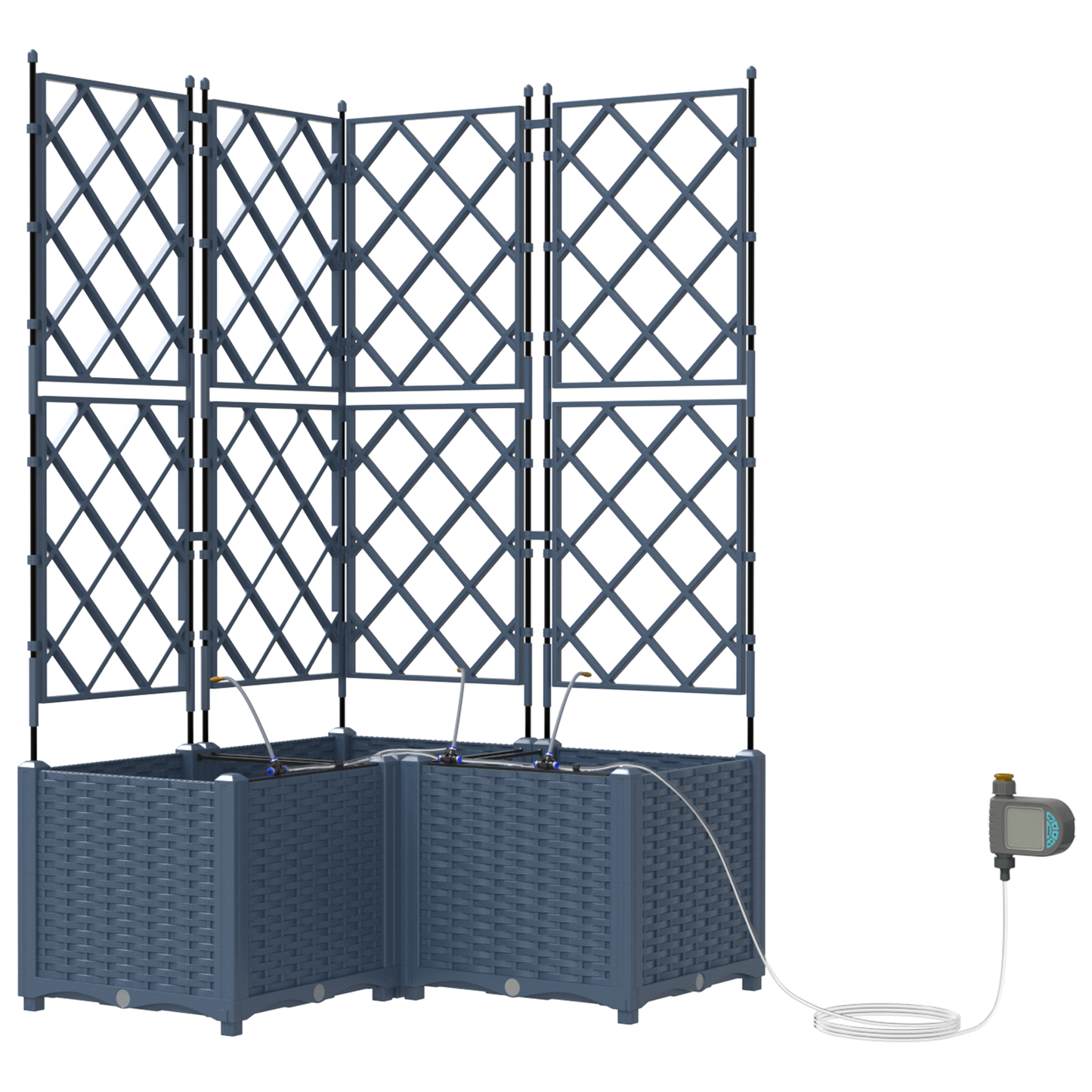 vidaXL Ζαρντινιέρες κήπου Γκρι 80 x 80 x 142 cm Ατσάλι