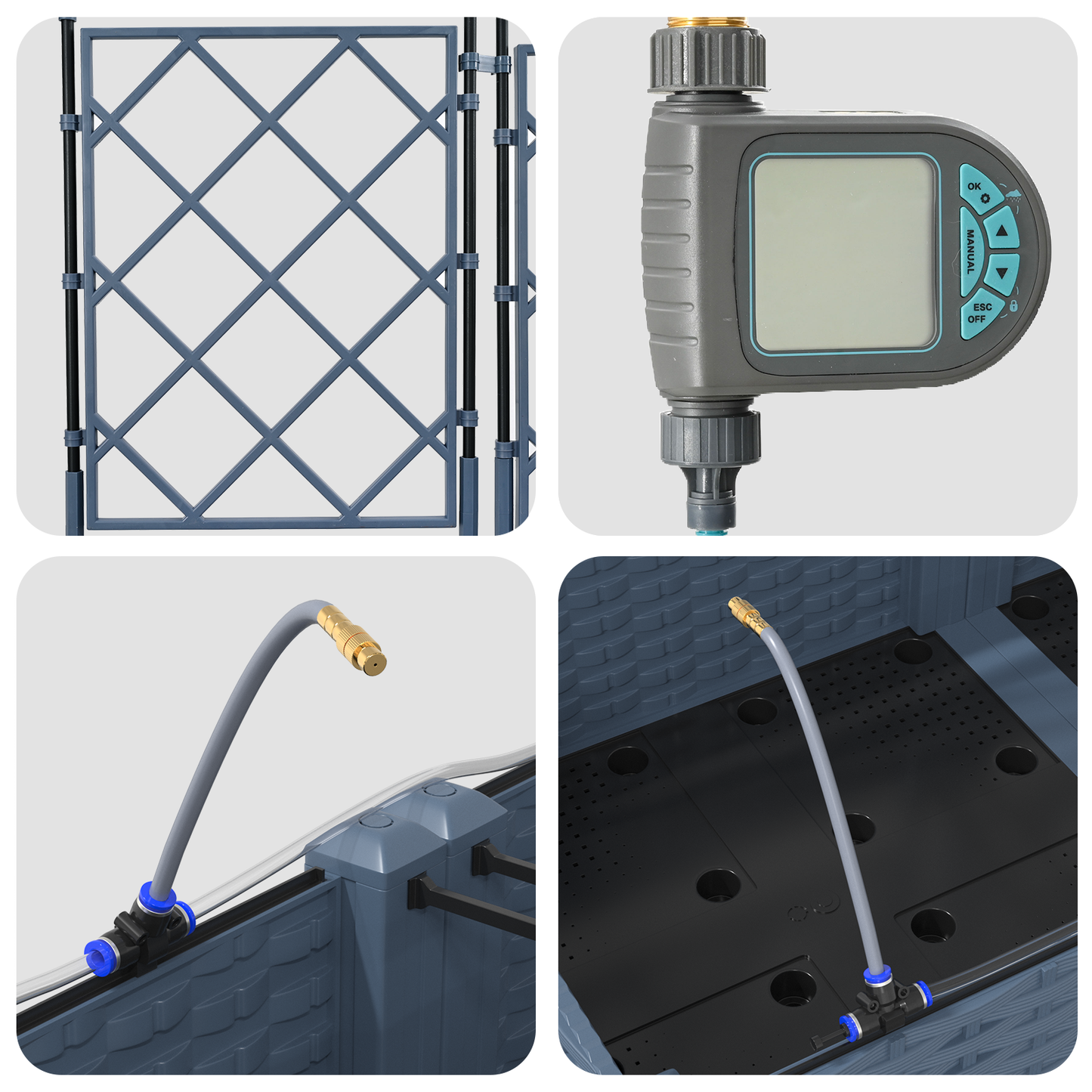 vidaXL Ζαρντινιέρες κήπου Γκρι 120 x 120 x 126 cm Ατσάλι