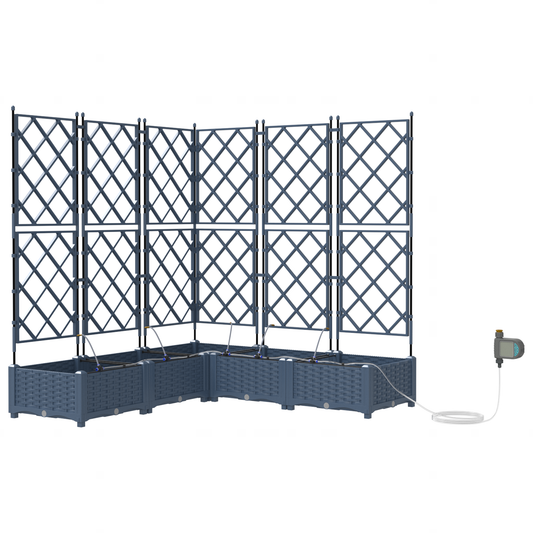 vidaXL Γλάστρες Κήπου 1 τεμ Καφασωτό Γκρι 120 x 120 x 126 cm Πλαστικό