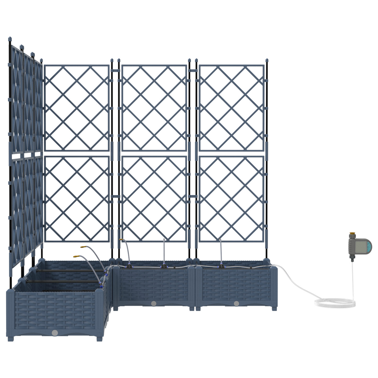 vidaXL Ζαρντινιέρες κήπου Γκρι 120 x 120 x 126 cm Ατσάλι