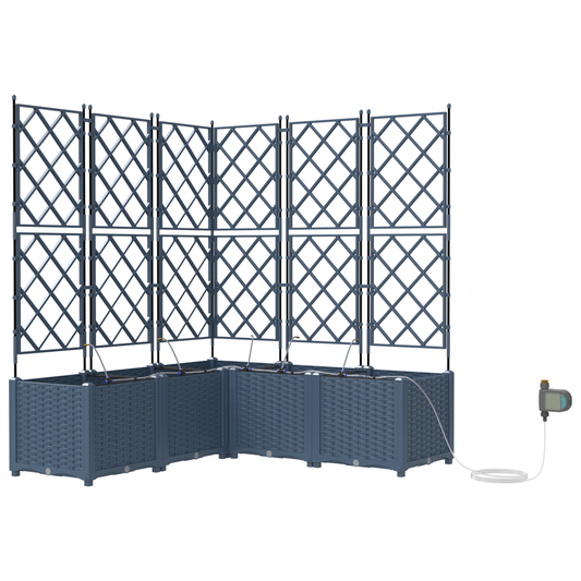 vidaXL Γλάστρες Κήπου 1 τεμ Καφασωτό Γκρι 120 x 120 x 142 cm Πλαστικό