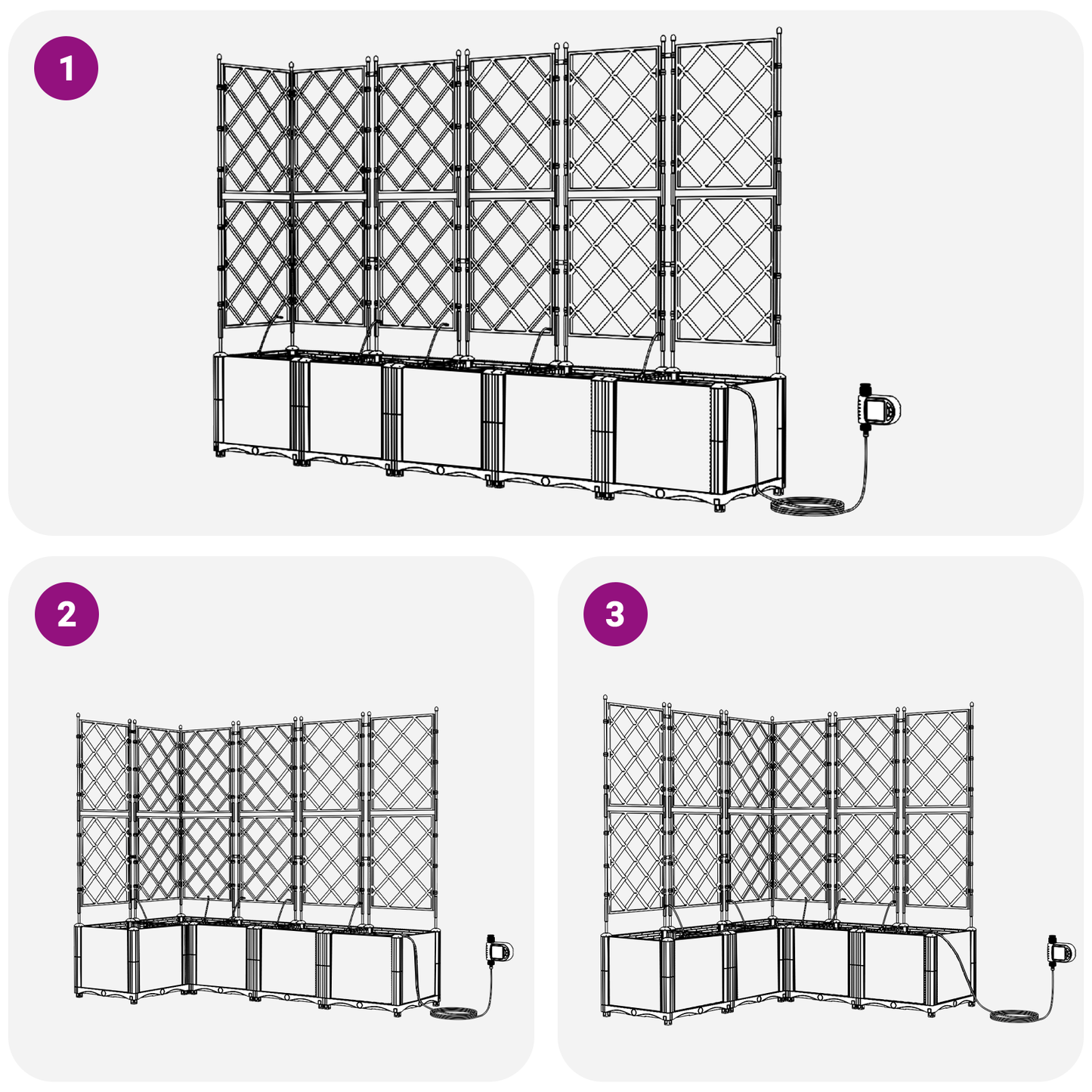 vidaXL Ζαρντινιέρες κήπου Γκρι 120 x 120 x 142 cm Ατσάλι