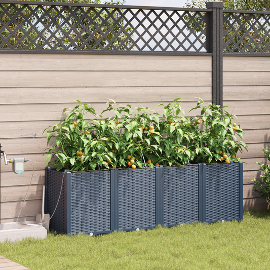 vidaXL Γλάστρες Κήπου 1 τεμ Γκρι 160 x 40 x 52 cm Πλαστικό