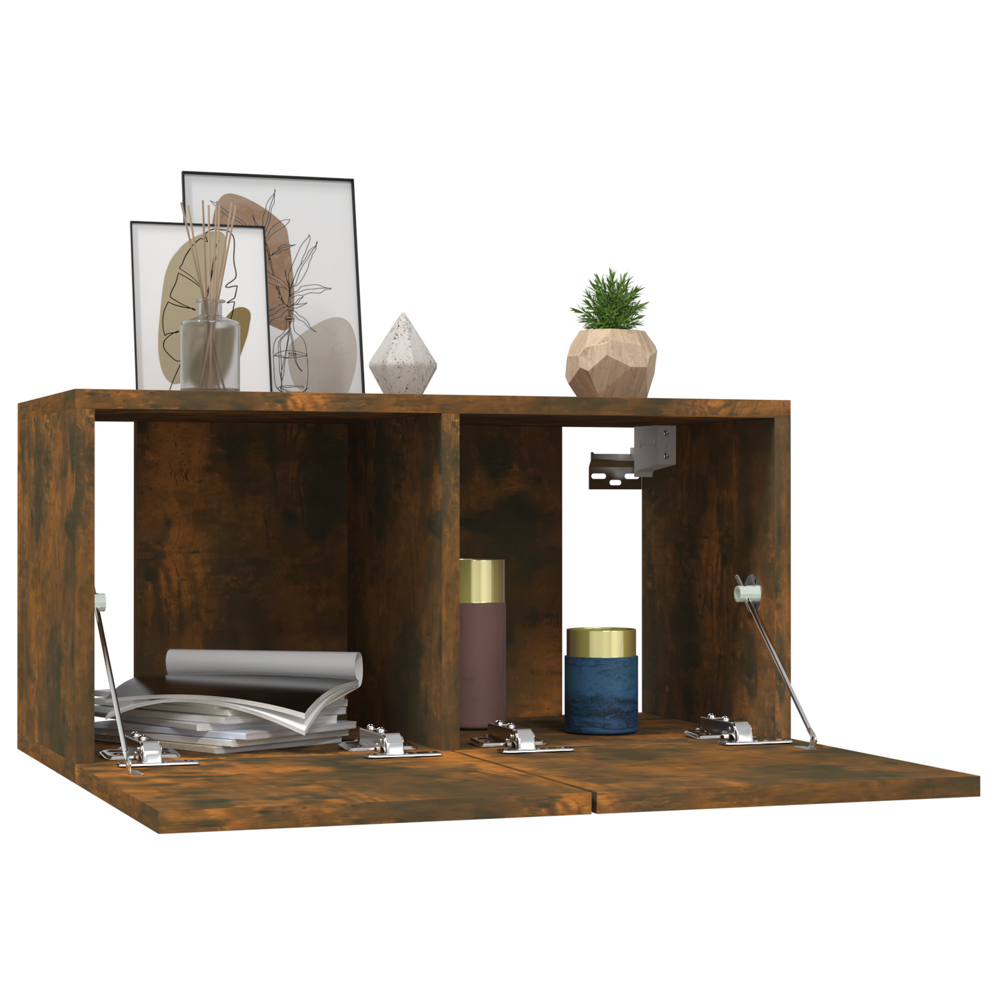 vidaXL Ντουλάπια Τηλ. Κρεμαστά Καπνιστή Δρυς 60x30x30 εκ Επεξ. Ξύλο