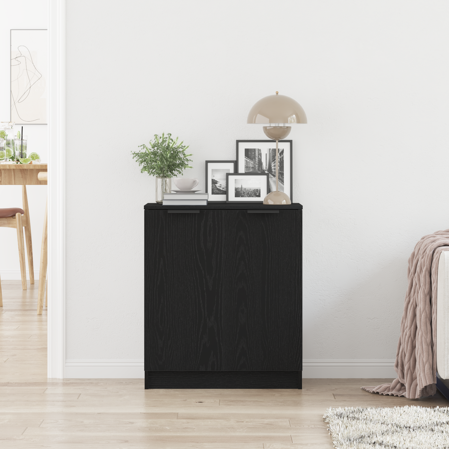 vidaXL Πλαϊνό γραφείο Μαύρη Οξυά 60 x 30 x 70 εκ. Επεξεργασμένο ξύλο