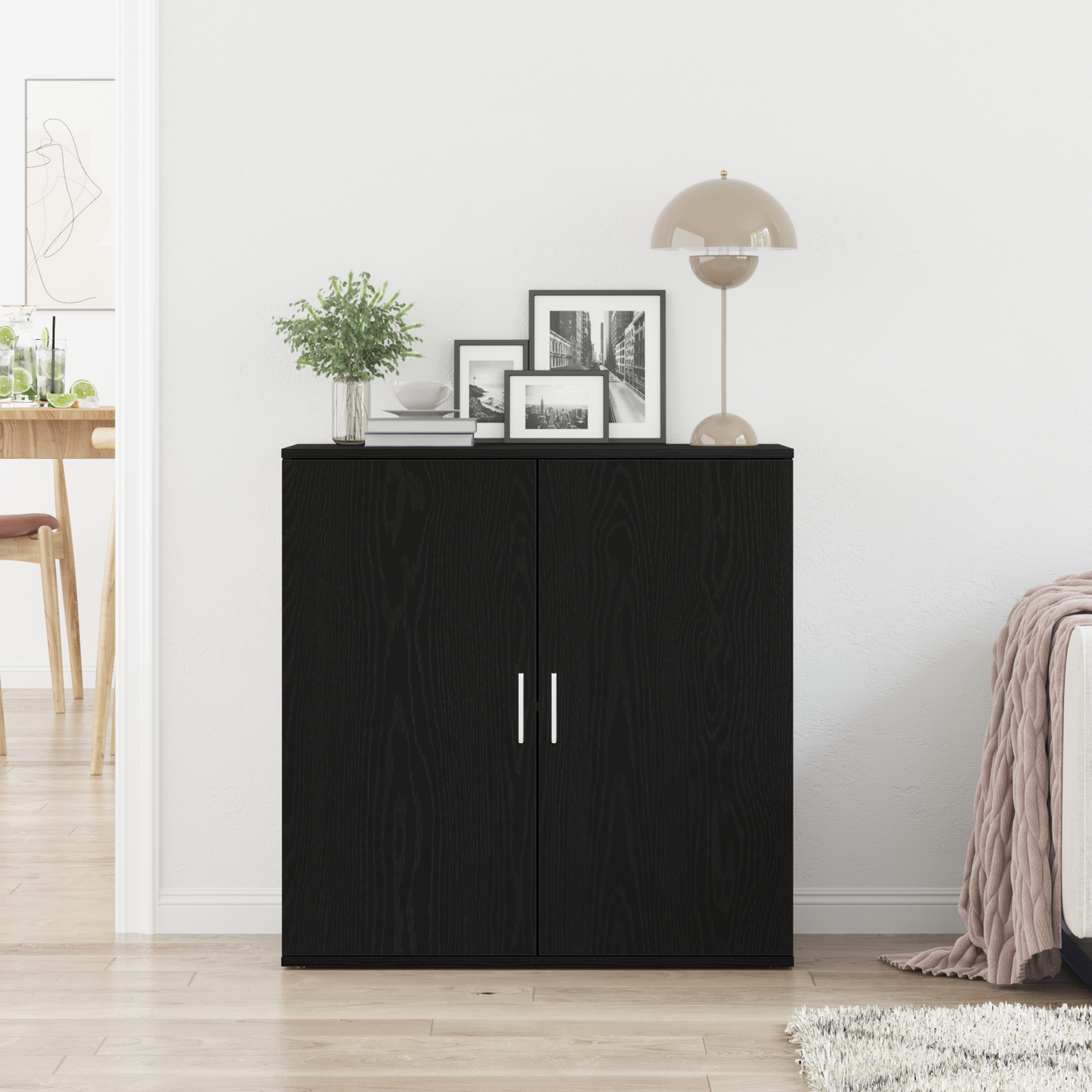 vidaXL Πλαϊνό γραφείο Μαύρη Οξυά 79 x 38 x 80 εκ. Επεξεργασμένο Ξύλο