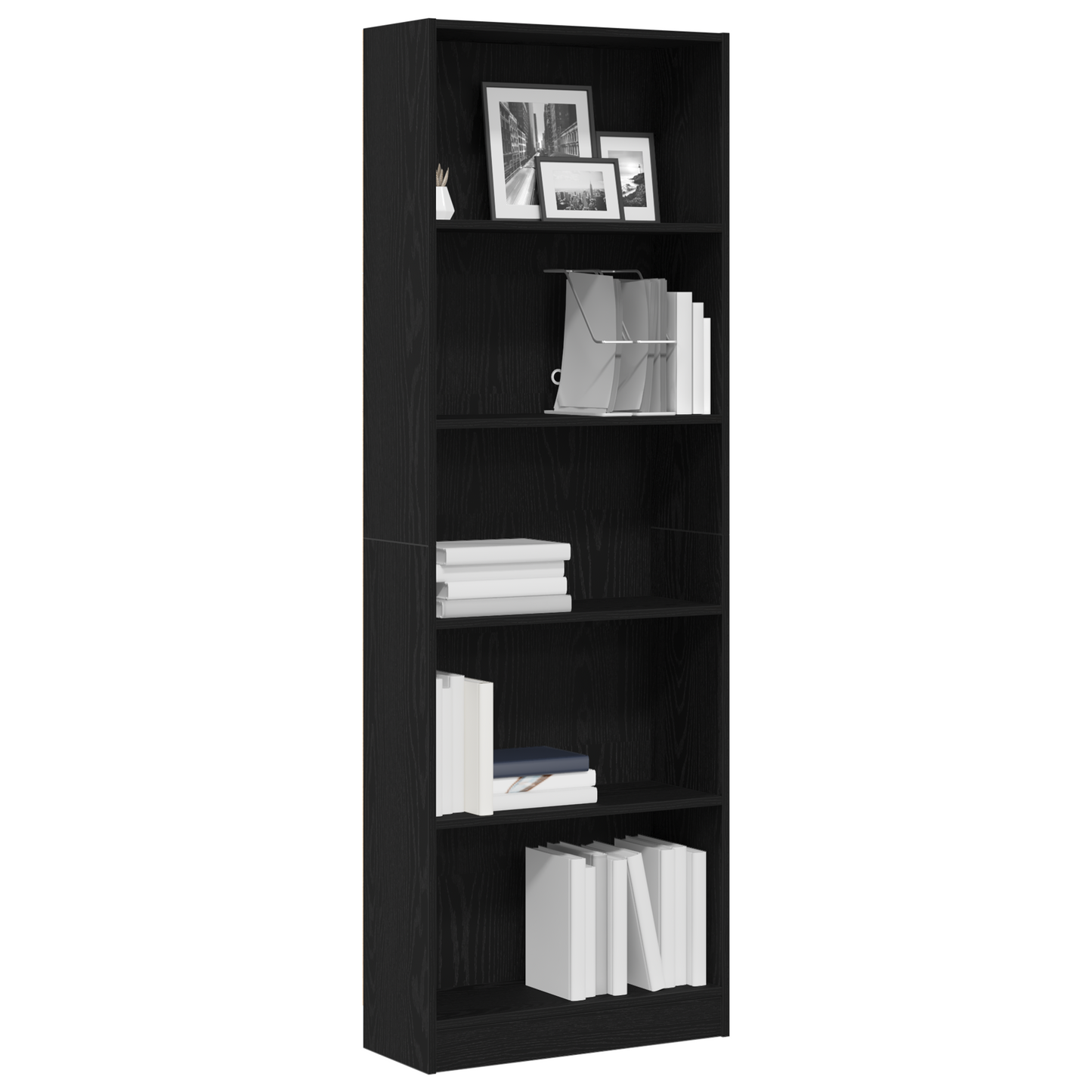 vidaXL Ράφι Βιβλίων 60 x 24 x 176 εκ Επεξεργασμένο Ξύλο Μαύρη Οξυά