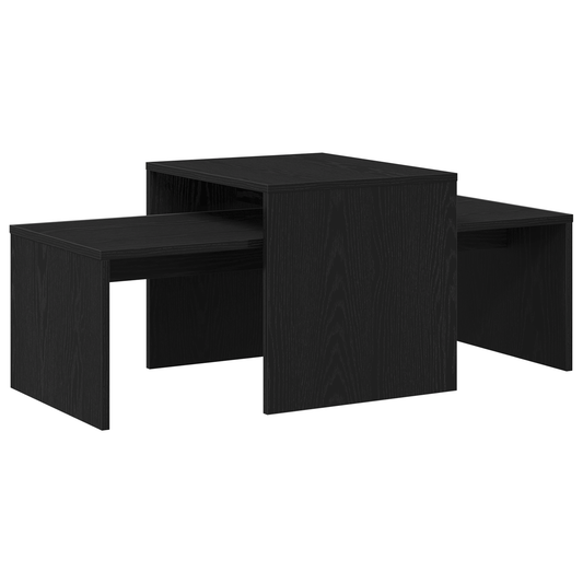 vidaXL Ένθετα τραπέζια Μαύρη Οξυά 100 x 48 x 40 εκ Επεξεργασμένο Ξύλο