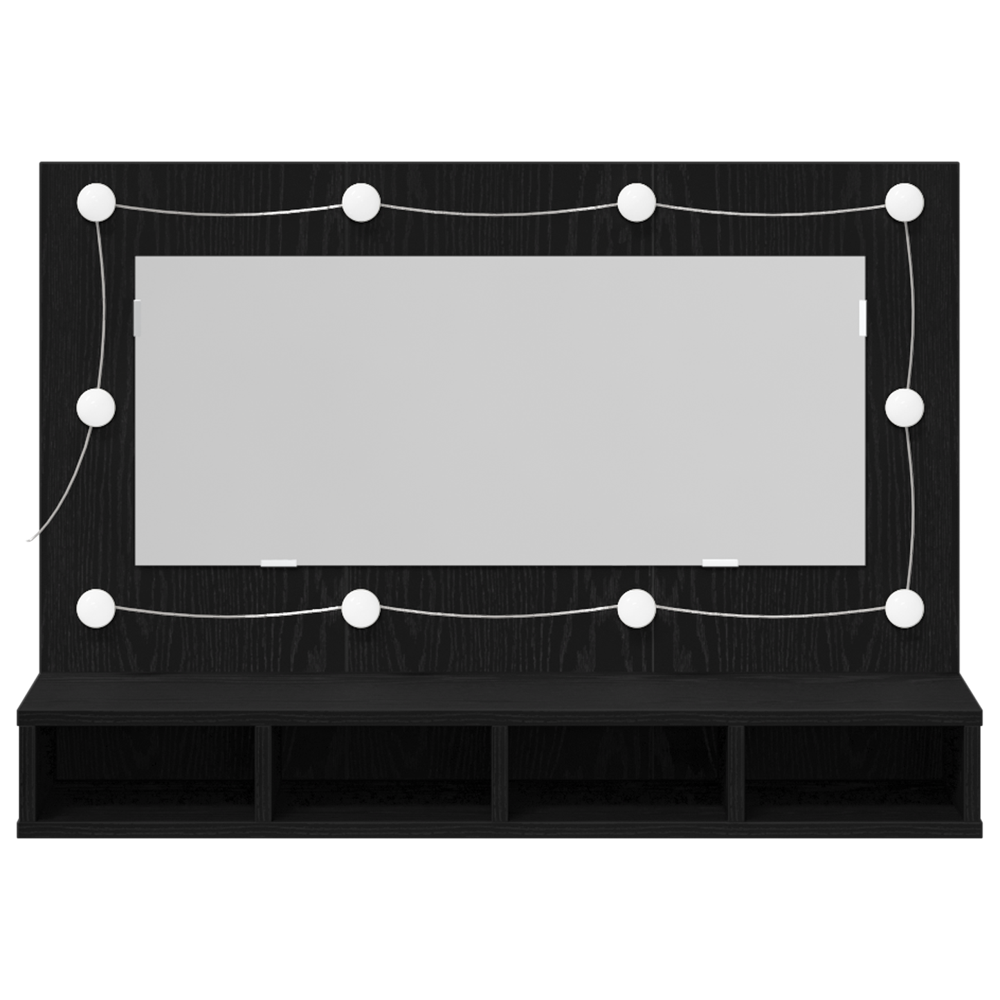 vidaXL Ντουλάπα Καθρέφτη με ράφι Μαύρη δρυς 90 x 31.5 x 62 εκ.