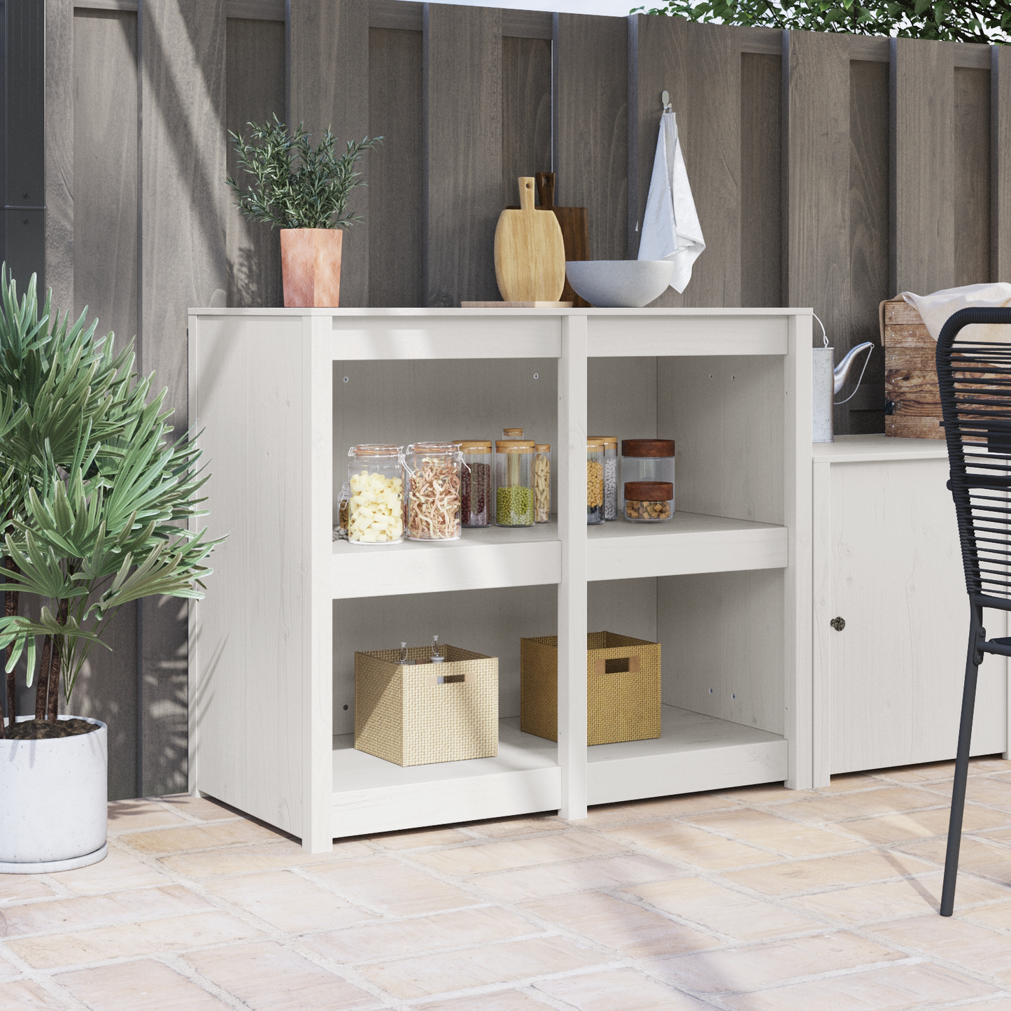 vidaXL Ντουλάπα Κουζίνας με ράφι MEPPEL Θερμό λευκό 106 x 55 x 92 cm