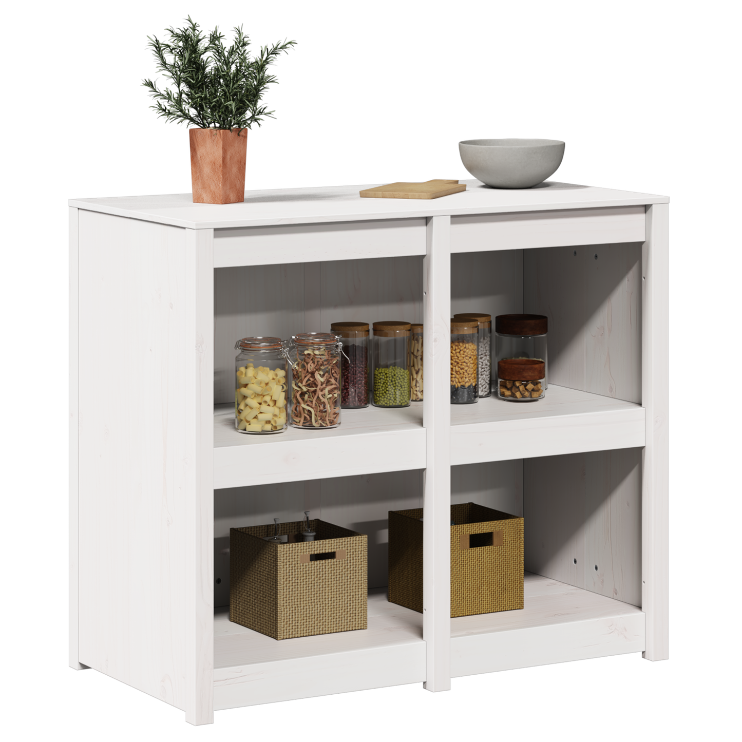 vidaXL Ντουλάπα Κουζίνας με ράφι MEPPEL Θερμό λευκό 106 x 55 x 92 cm