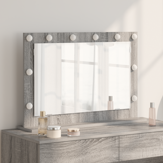 vidaXL Καθρέφτης Vanity Γκρι Σονόμα Επεξεργασμένο ξύλο 80 x 55 x 18 εκ