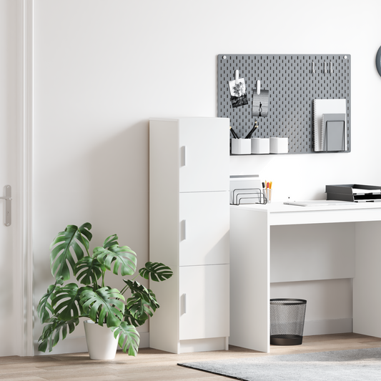 vidaXL Ψηλή Ντουλάπα Λευκό 31,5 x 32 x 124 εκ Επεξεργασμένο ξύλο