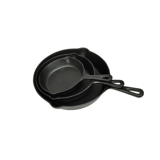 Set of 3 Cast Iron Grill Pans