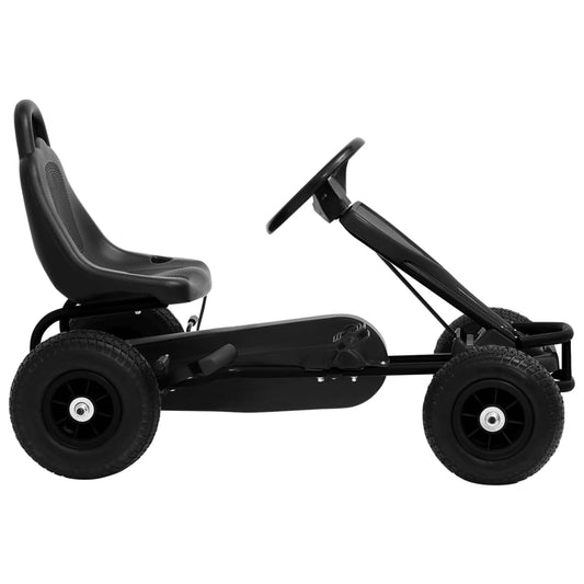 vidaXL Go Kart με Πετάλια και Λάστιχα Πεπιεσμένου Αέρα Μαύρο