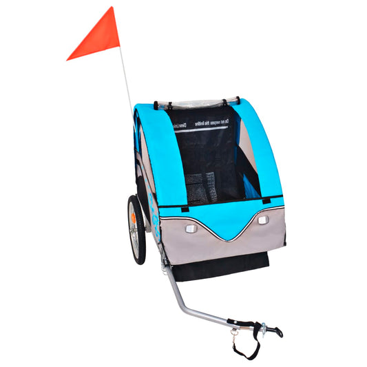vidaXL Children's Bike Trailer Grey / Blue 30 kg