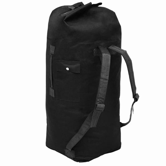 vidaXL Travel Bag Military Black 85 Liters