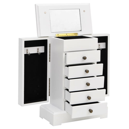 vidaXL Jewelry Box with Mirror 25 x 13.5 x 34 cm MDF