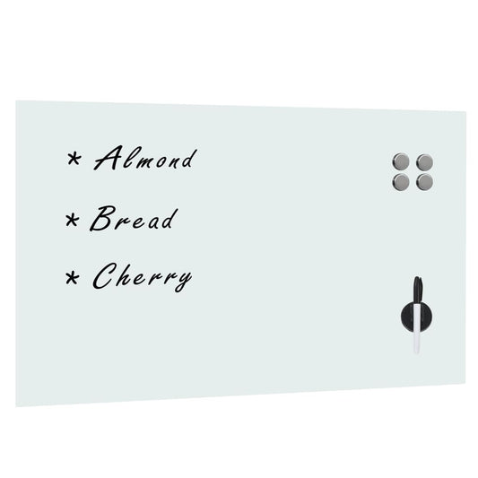 vidaXL Wall-Mounted Magnetic Whiteboard 100 x 60 cm Glass