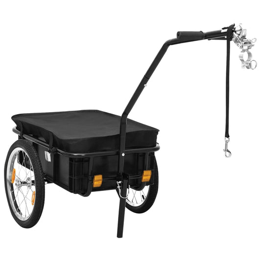 vidaXL Bicycle Cargo Trailer Black 155x60x83 cm Steel