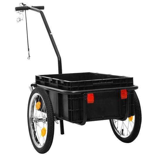 vidaXL Bicycle Cargo Trailer Black 155x60x83 cm Steel