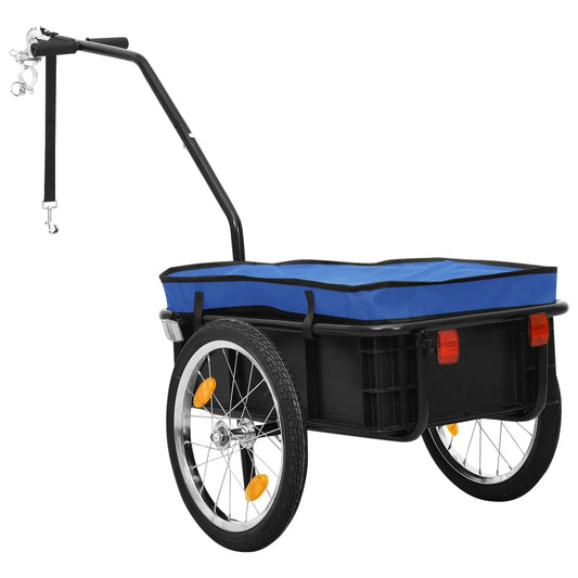 vidaXL Bicycle Cargo Trailer Blue 155x60x83 cm Steel