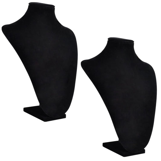Necklace Bust / Jewelry Stand 2 pcs. Black 23x11.5x30 cm Velvet