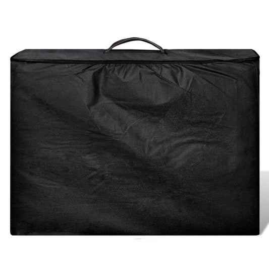 vidaXL 2-Seater Folding Massage Bed with Wooden Frame Black