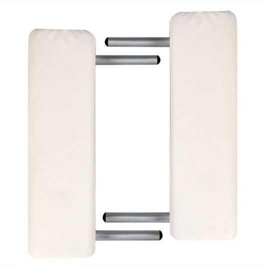 vidaXL 2-Seater Folding Massage Bed with Aluminum Frame Cream