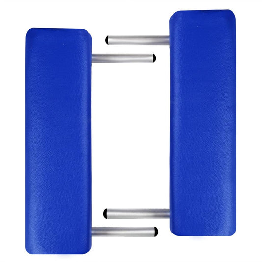 vidaXL 2-Seater Folding Massage Bed with Aluminum Frame Blue