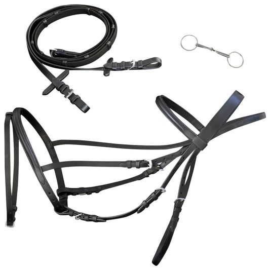 Black Leather Pony Bridle with Withers and Mouthpiece
